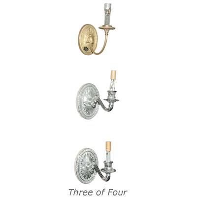 Lot 485 - Set of Four Louis XVI Style Chromed Metal...