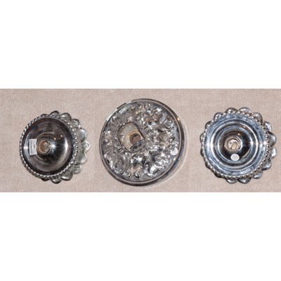 Lot 486 - Pair of Chromed Metal Ceiling Caps; Together...