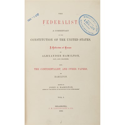 Lot 51 - [HAMILTON, ALEXANDER, et al] The Federalist: A...