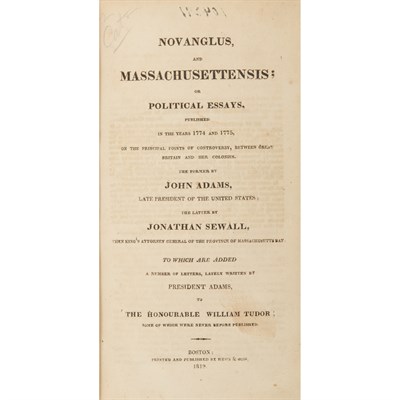 Lot 41 - ADAMS, JOHN A Defence of the Constitutions of...