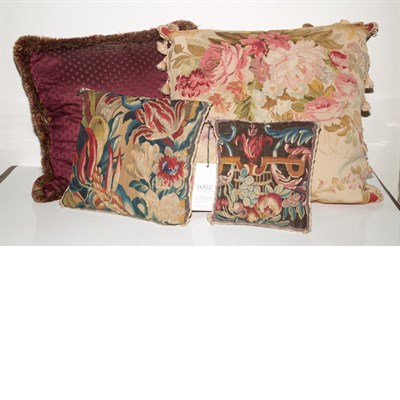 Lot 80 - Group of Four Needlepoint Throw Pillows;...