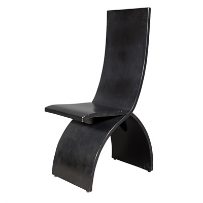 Lot 172 - Modern Style Black Painted Wood Side Chair