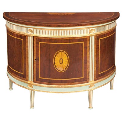 Lot 324 - George III Style Inlaid Mahogany, Painted and...