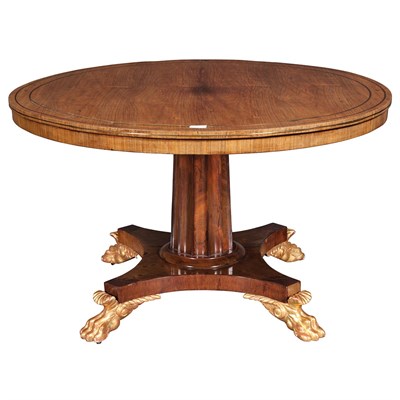 Lot 322 - George IV Brass Inlaid Rosewood and Parcel...