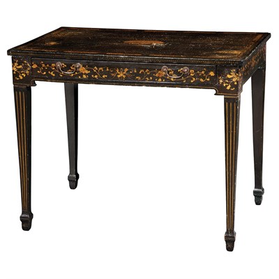 Lot 320 - Chinese Export Black Lacquer and Parcel Gilt...