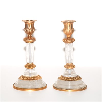 Lot 194 - Pair of Gilt-Metal Mounted Rock Crystal...