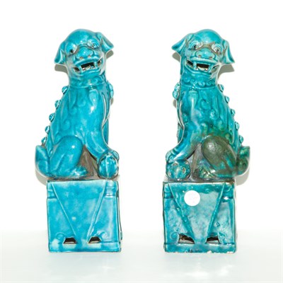 Lot 284 - Pair of Chinese Turquoise Glazed Porcelain...
