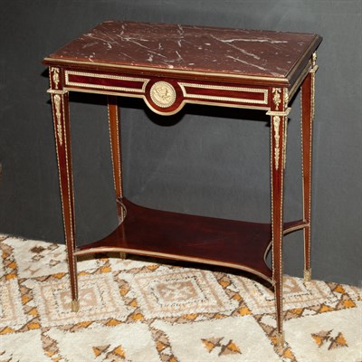 Lot 411 - Louis XVI Marble Top Gilt-Metal Mounted...