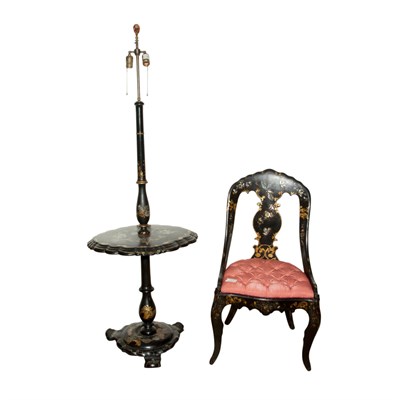 Lot 350 - Victorian Mother-of-Pearl Inlaid Papier Mache...