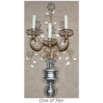 Lot 368 - Pair of French Style Painted and Acrylic Three-...
