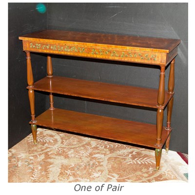 Lot 248 - Pair of Georgian Style Banded Satinwood...