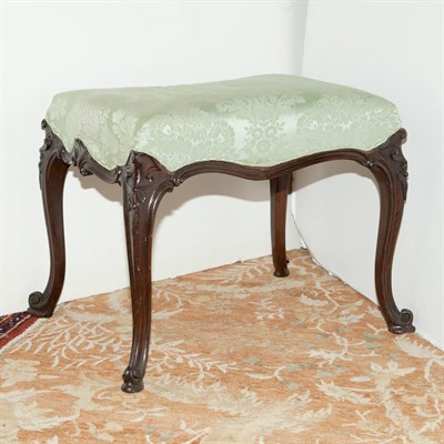 Lot 328 - George III Style Upholstered Mahogany Stool...