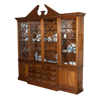 Lot 426 - George III Style Mahogany Breakfront Bookcase...