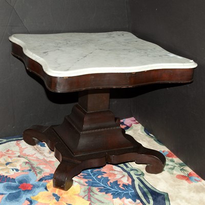 Lot 206 - American Marble Top Mahogany Center Table 19th...