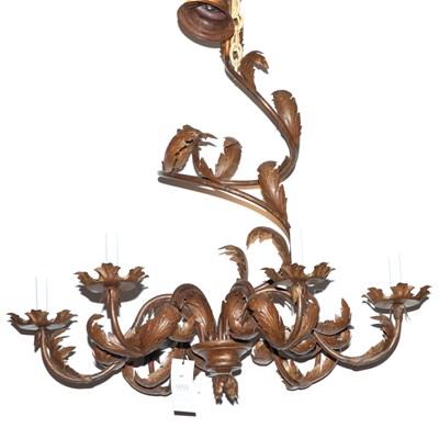 Lot 405 - Painted Metal Foliate-Form Six-Light...