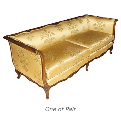 Lot 470 - Companion Pair of Louis XV Style Upholstered...