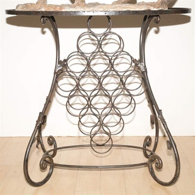 Lot 474 - Metal Cafe Wine Table Height 31 inches, width...