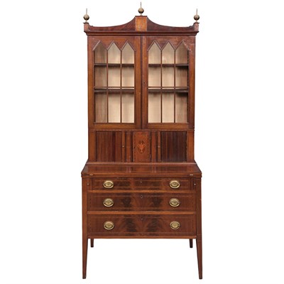 Lot 206 - Federal Style Mahogany Secretary Bookcase...