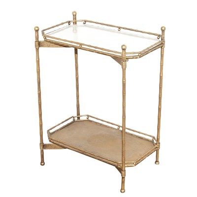 Lot 415 - Gilt-Metal Faux Bamboo Two-Tier Side Table...