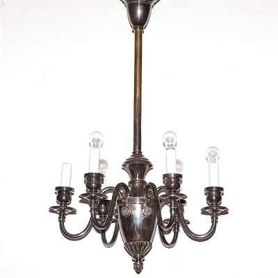 Lot 315 - Neoclassical Style Nickel Plated Six-Light...