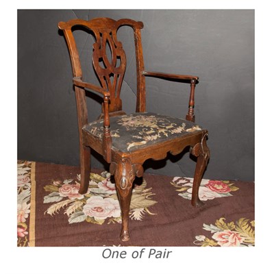 Lot 154 - Two American Mahogany Open Armchairs