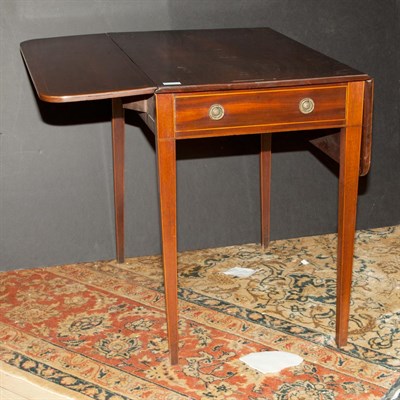 Lot 420 - George III Style Inlaid Mahogany Pembroke...