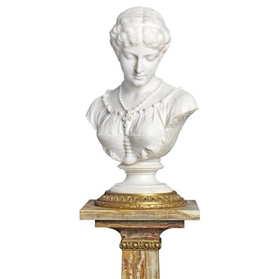 Lot 386 - Marble Bust of Evangeline William Couper,...