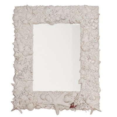 Lot 234 - Painted Shell Mirror Height 40 1/2 inches,...