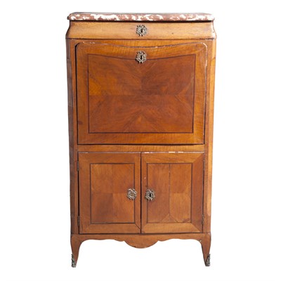 Lot 141 - Transitional Louis XV/XVI Marble Top Walnut...