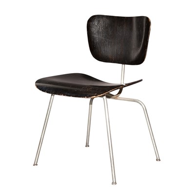 Lot 169 - Eames DCM Black Stained Ash Chair Circa 1948