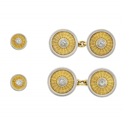 Lot 239 - Gold, Platinum and Diamond Dress Set, Boucheron, Paris