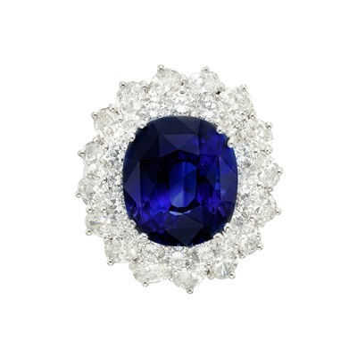 Lot 97 - Platinum, Sapphire and Diamond Ring