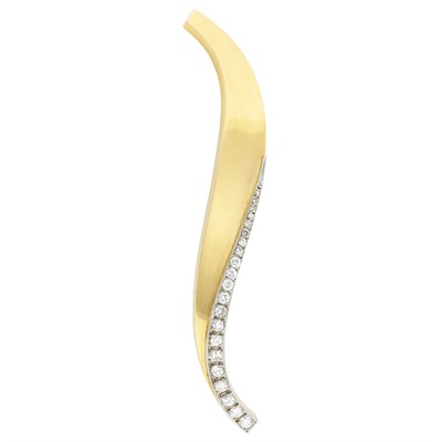 Lot 132 - Gold, Platinum and Diamond 'Flame' Clip-Brooch, Van Cleef & Arpels, France