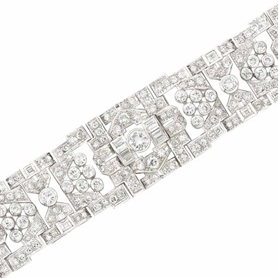 Lot 369 - Platinum and Diamond Bracelet, France