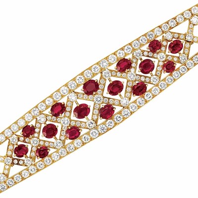Lot 284 - Gold, Ruby and Diamond Bracelet, Van Cleef & Arpels, France