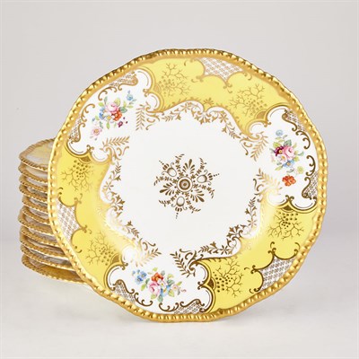 Lot 254 - Set of Twelve Coalport Gilt Decorated...