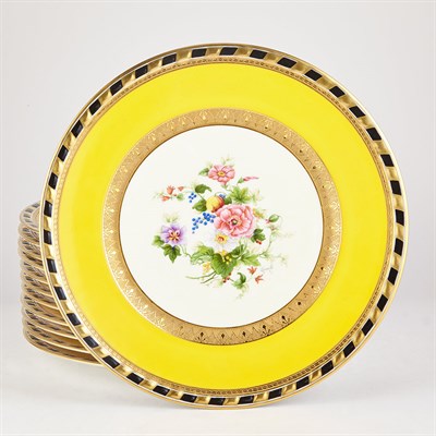 Lot 255 - Set of Twelve Limoges Gilt Decorated Porcelain...