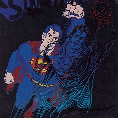 Lot 197 - Andy Warhol SUPERMAN (POSTCARD) Color offset...