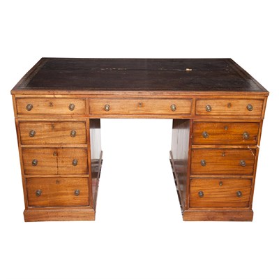 Lot 501 - Regency Mahogany Partner's Pedestal Desk...