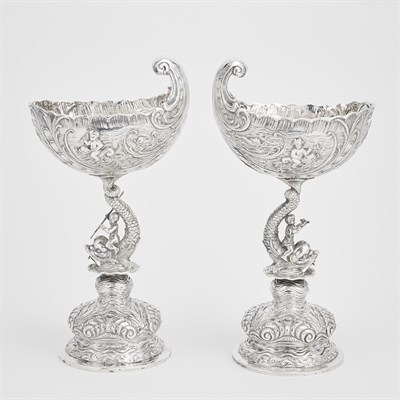 Lot 196 - Pair of German Silver Compotes Early 20th...