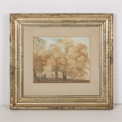 Lot 62 - French School 19th Century Figures in a Park...