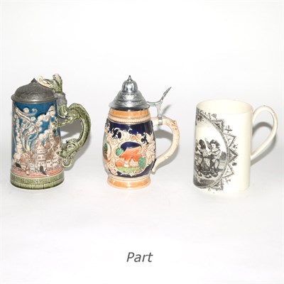Lot 369 - Group of Thirteen Pottery and Porcelain Mugs...