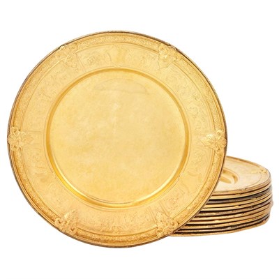 Lot 178 - Set of Twelve Gorham Silver Gilt Bread Plates...