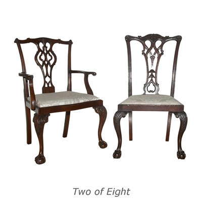 Lot 214 - Set of Eight George III Style Mahogany Dining...