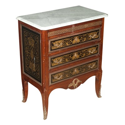 Lot 373 - Louis XIV Style Marble Top Painted Mahogany...