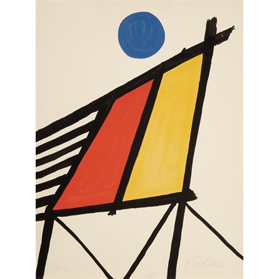 Lot 18 - Alexander Calder BLUE SUN Color lithograph,...
