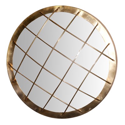 Lot 281 - 21st Century Design Brass Mirror Diameter 24...