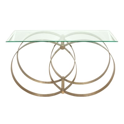 Lot 115 - Mid Century Style Glass Top Metal Console...