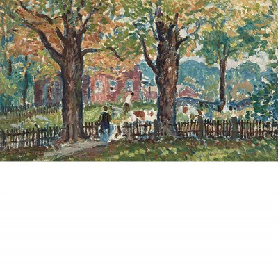 Lot 62 - Gifford Beal American, 1879-1956 Country Scene...