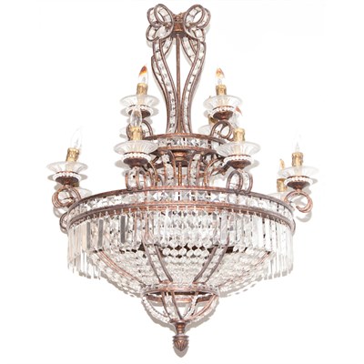 Lot 352A - Continental Cut Glass and Patinated-Metal...